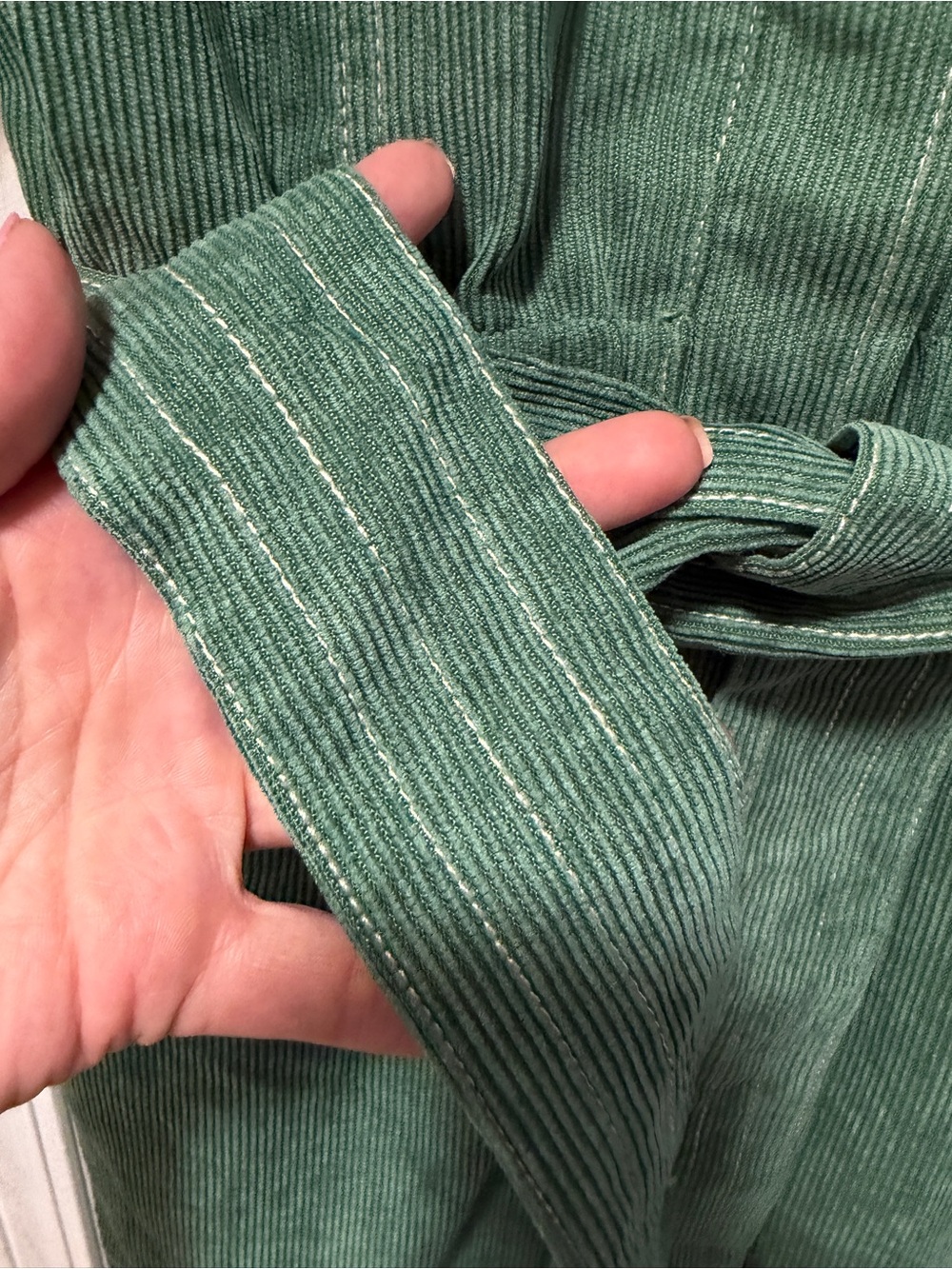 entro Green Corduroy Jumpsuit with Matching Belt - Picture 2 of 7